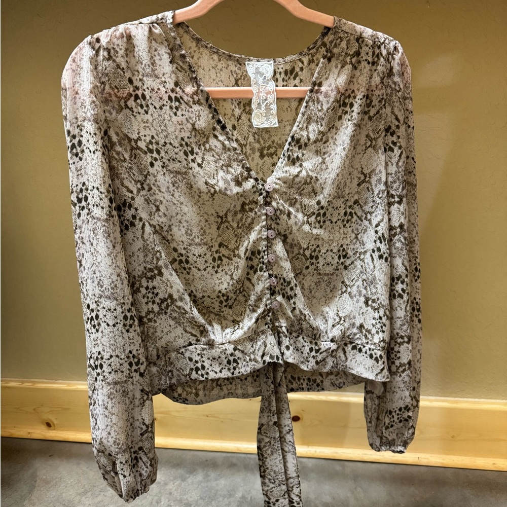 Elegant Snake Print Blouse